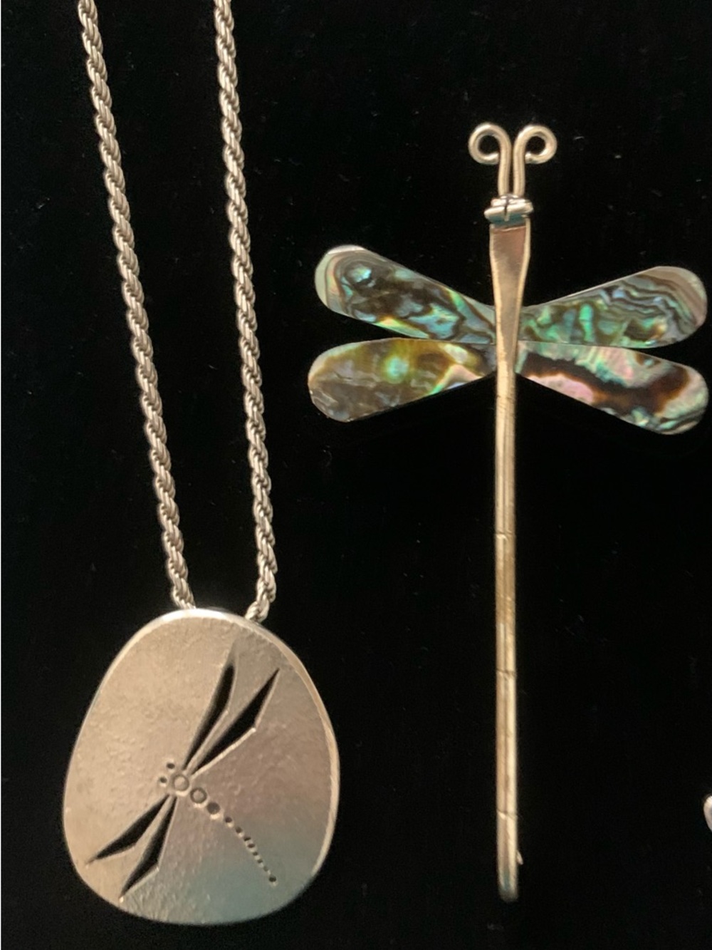 Dragonfly Jewelry - 2 pieces - Necklace and Pin